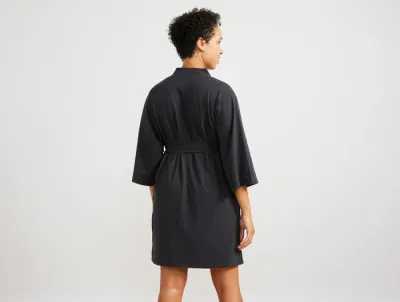 Solstice Short Robe in Deep Graphite