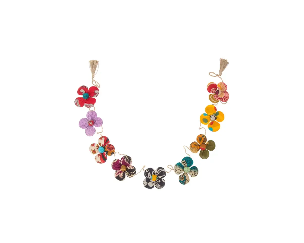 Recycled Sari Flower Garland Asst