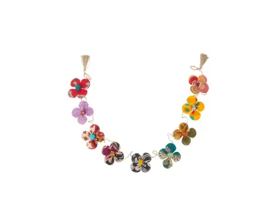Recycled Sari Flower Garland Asst