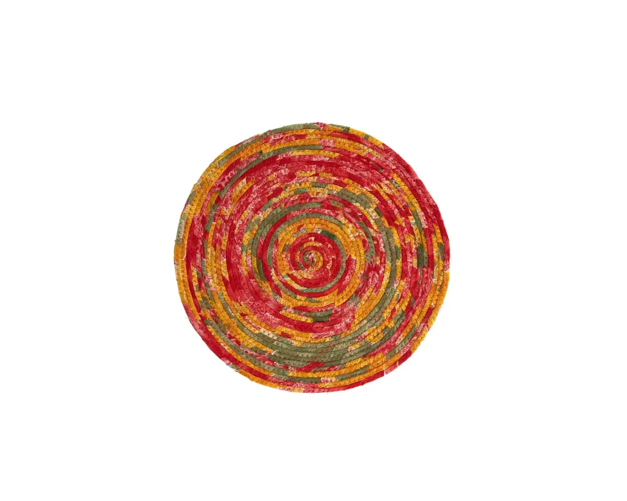 Recycled Sari Round Placemat Asst