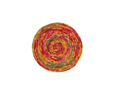 Recycled Sari Round Placemat Asst