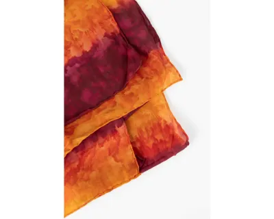 Tie-Dye Sunset Silk Scarf