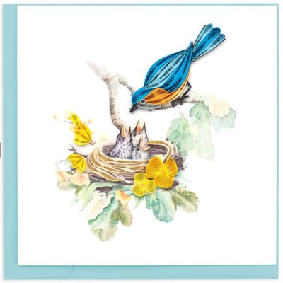 Bluebird &amp; Babies Quilling Card