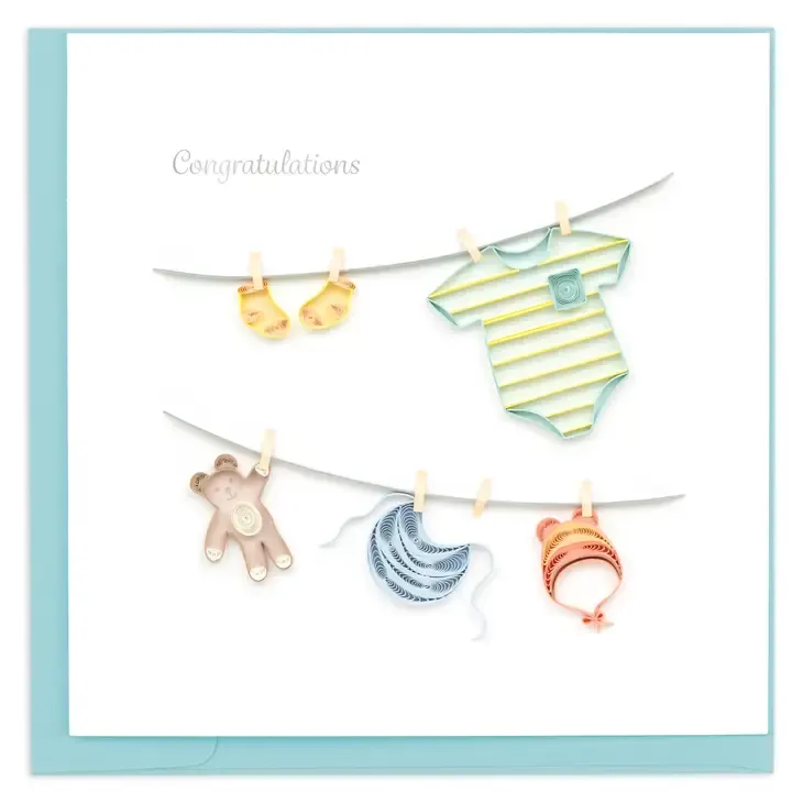 Baby Clothesline Quilling Card