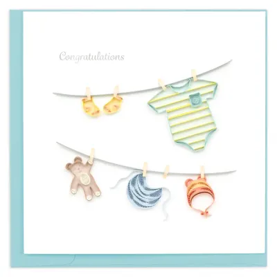 Baby Clothesline Quilling Card