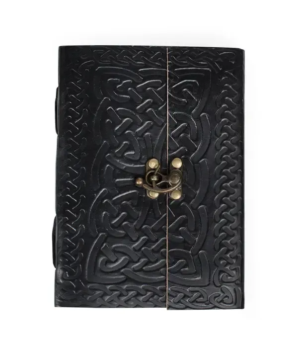 Intertwining Ideas Black Leather Journal 5x7in