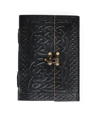 Intertwining Ideas Black Leather Journal 5x7in