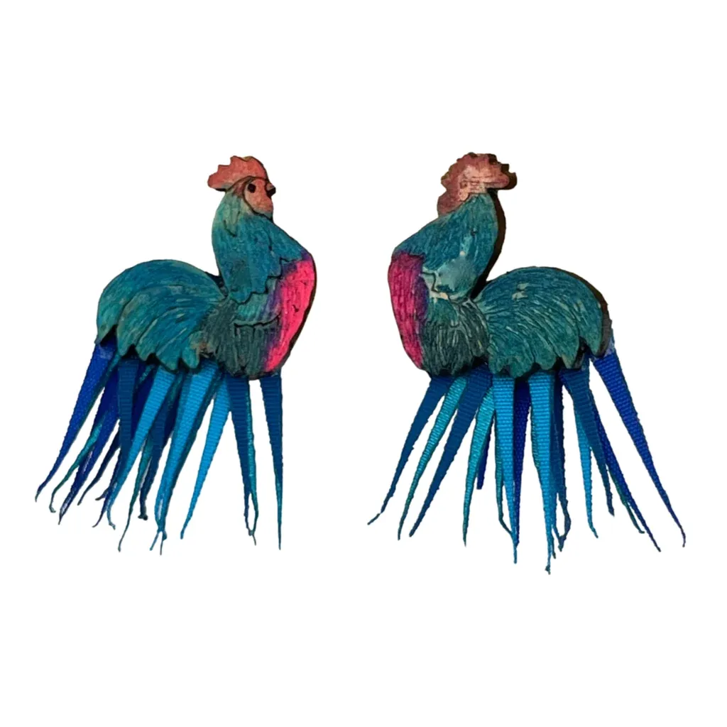Rooster Earrings Small