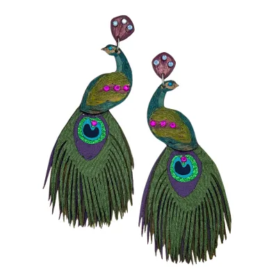 Peacock Earrings XL