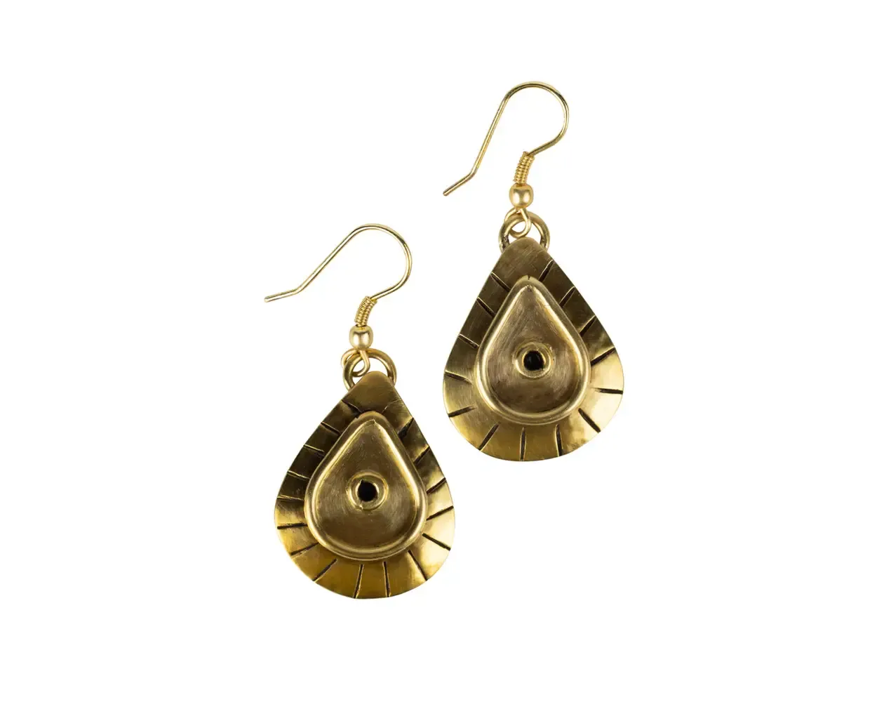 Brass Mvua Drop Earrings