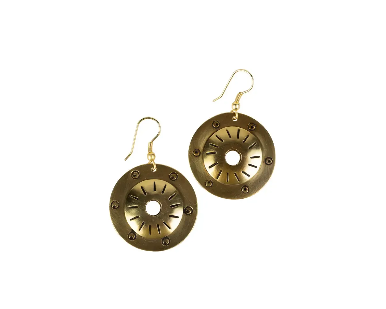 Brass Shield Earrings