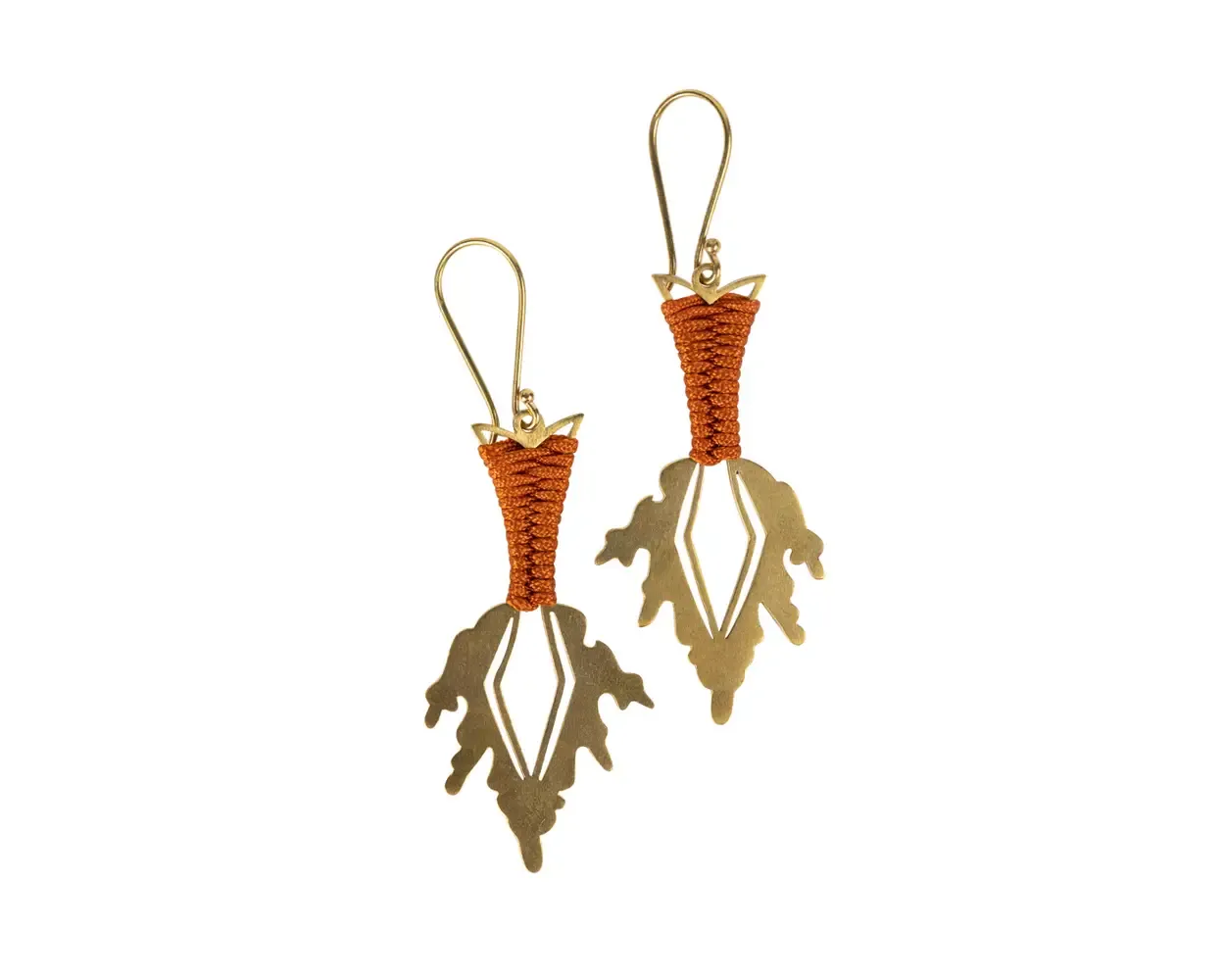 Brass Fire Spear Earrings