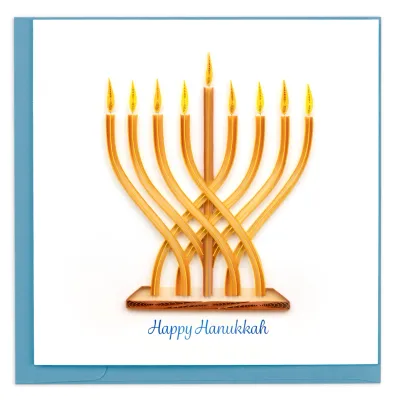 Modern Menorah Hanukkah Quilling Card