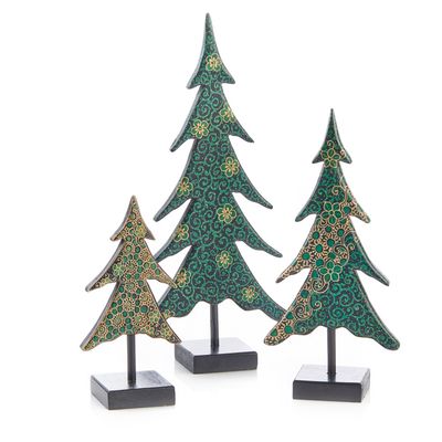 Batik Holiday Tree Set