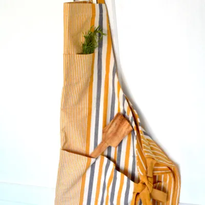 Yellow Stripe Kitchen Full Apron