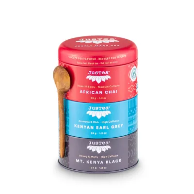 Black Tea Trio Tin &amp; Spoon - Organic, Fair-Trade Tea