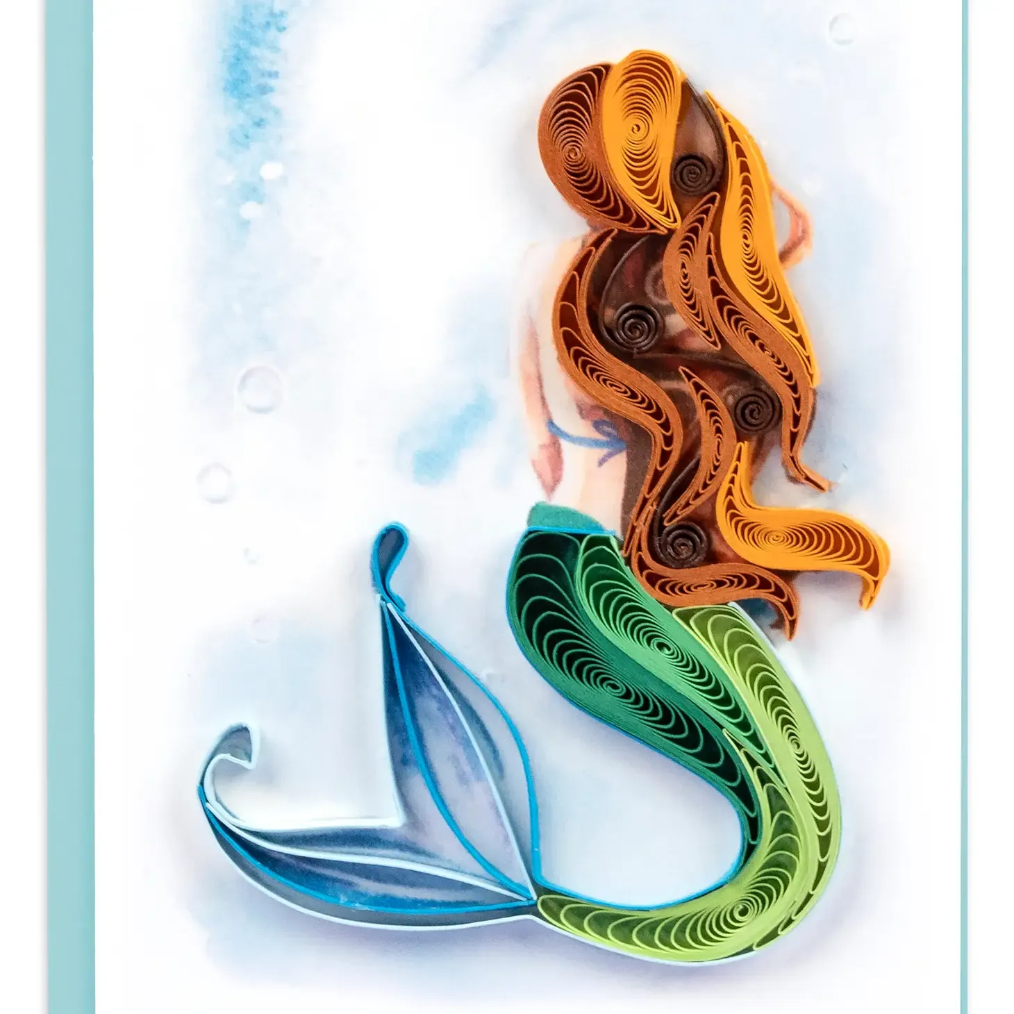 Mermaid Gift Enclosure Quilled Mini Card