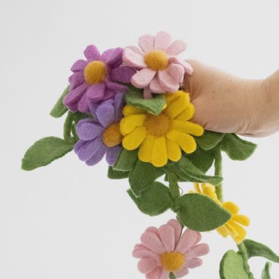 Felt Daisy Garland - Purple, Pink and Yellow