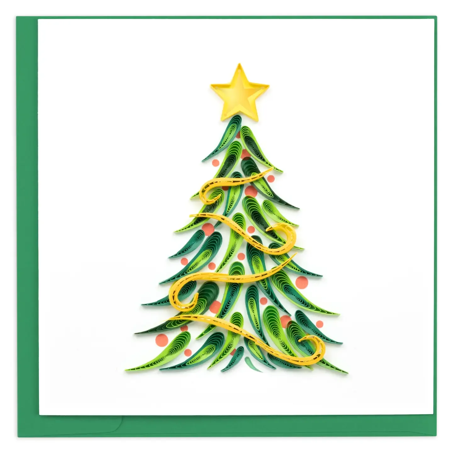 Gold Garland Christmas Tree Card