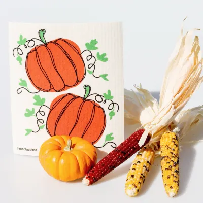 Pumpkins Swedish Dishcloth