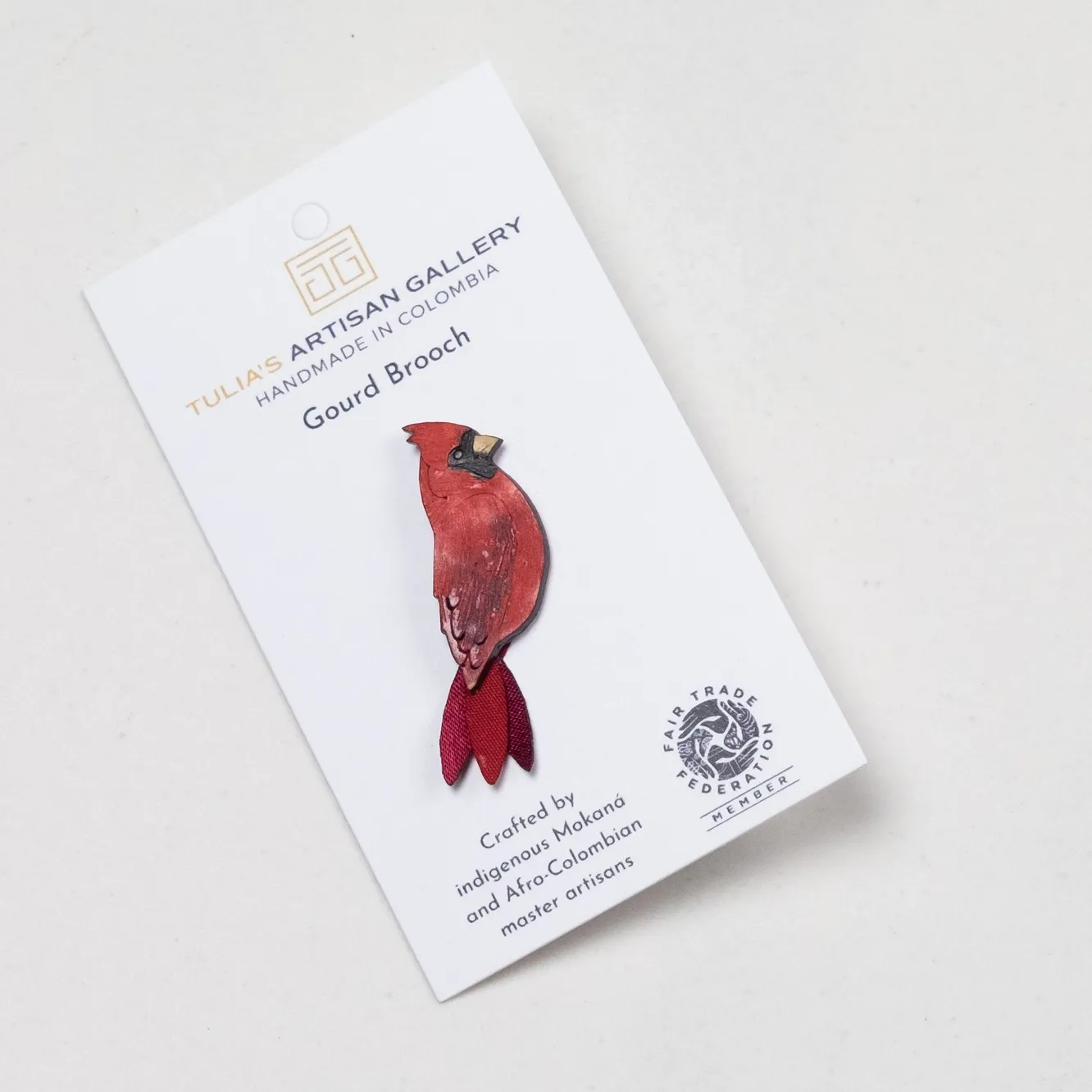 Cardinal Brooch Sm