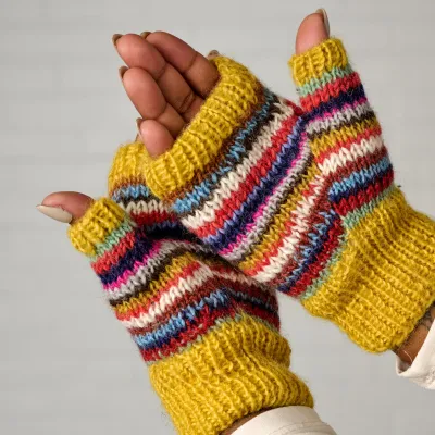 Golden Striped Wrist Warmers