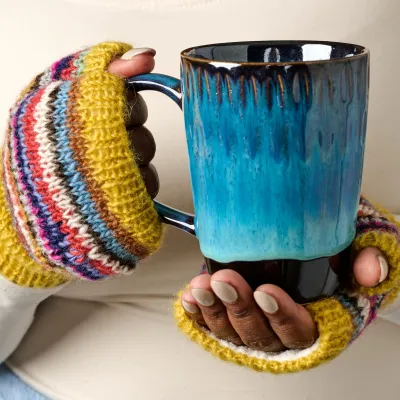 Golden Striped Wrist Warmers