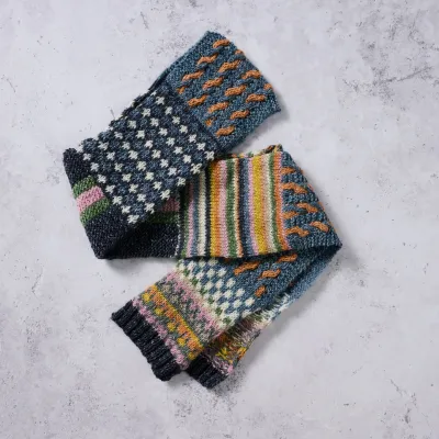 Amba Color Block Wool/Banana Fiber Scarf
