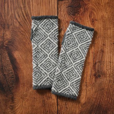 Geometric Alpaca Wool Wrist Warmers