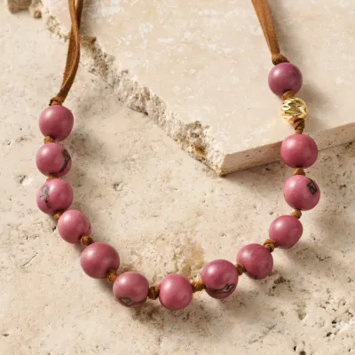 Lavender Seed &amp; Suede Necklace