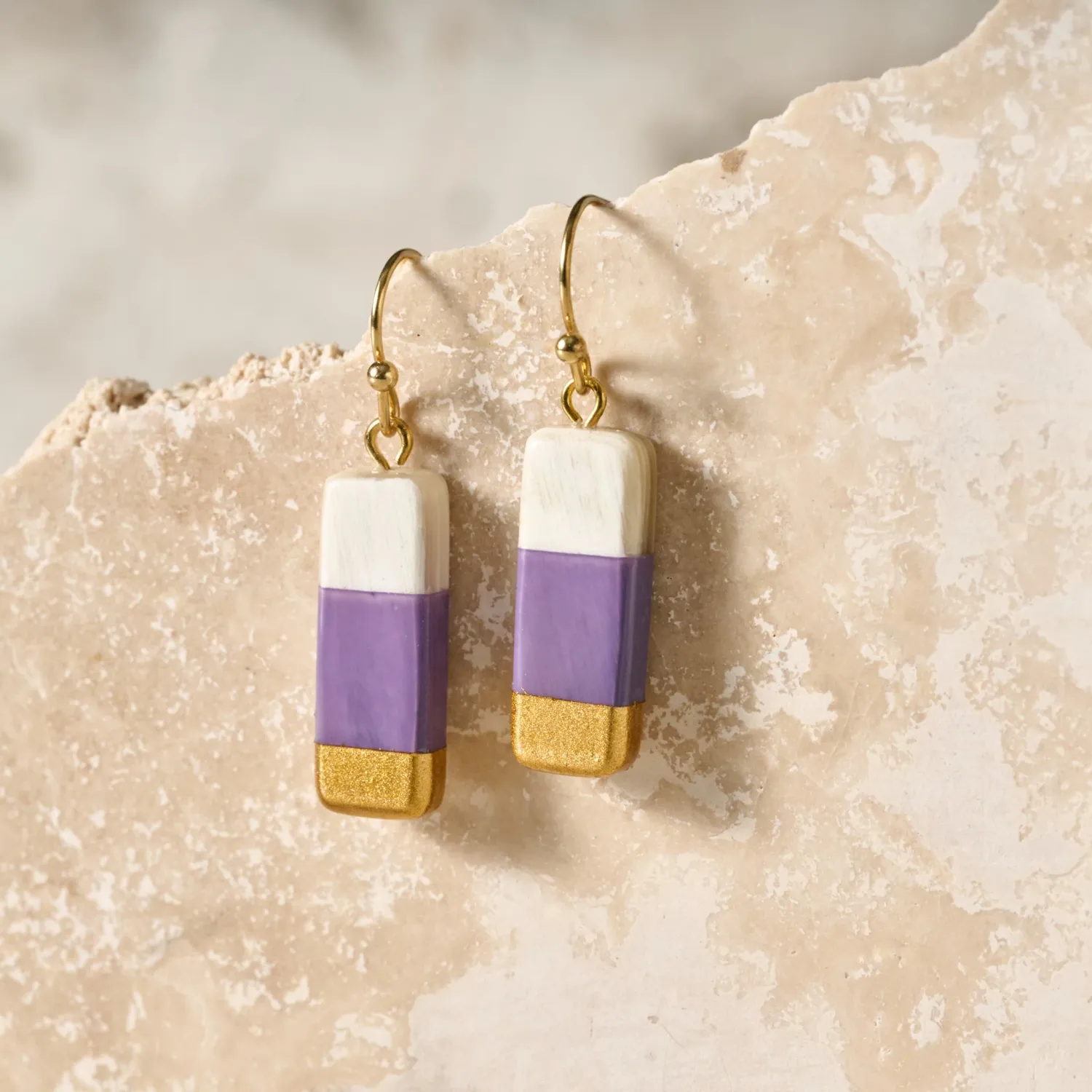 Diep Drop Earrings - Horn, Stainless Steel