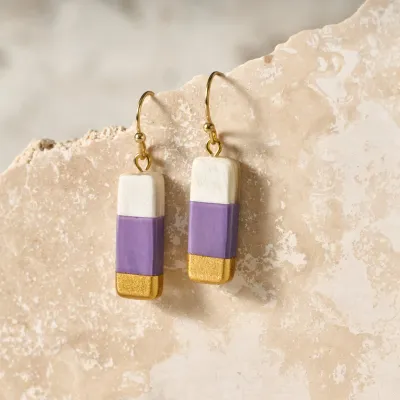 Diep Drop Earrings - Horn, Stainless Steel