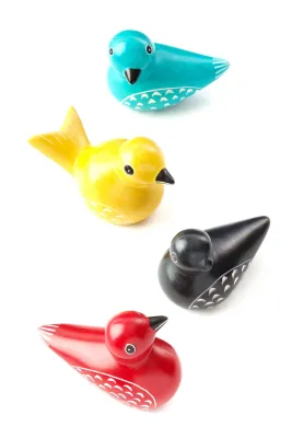 Colorful Kisii Soapstone Birds