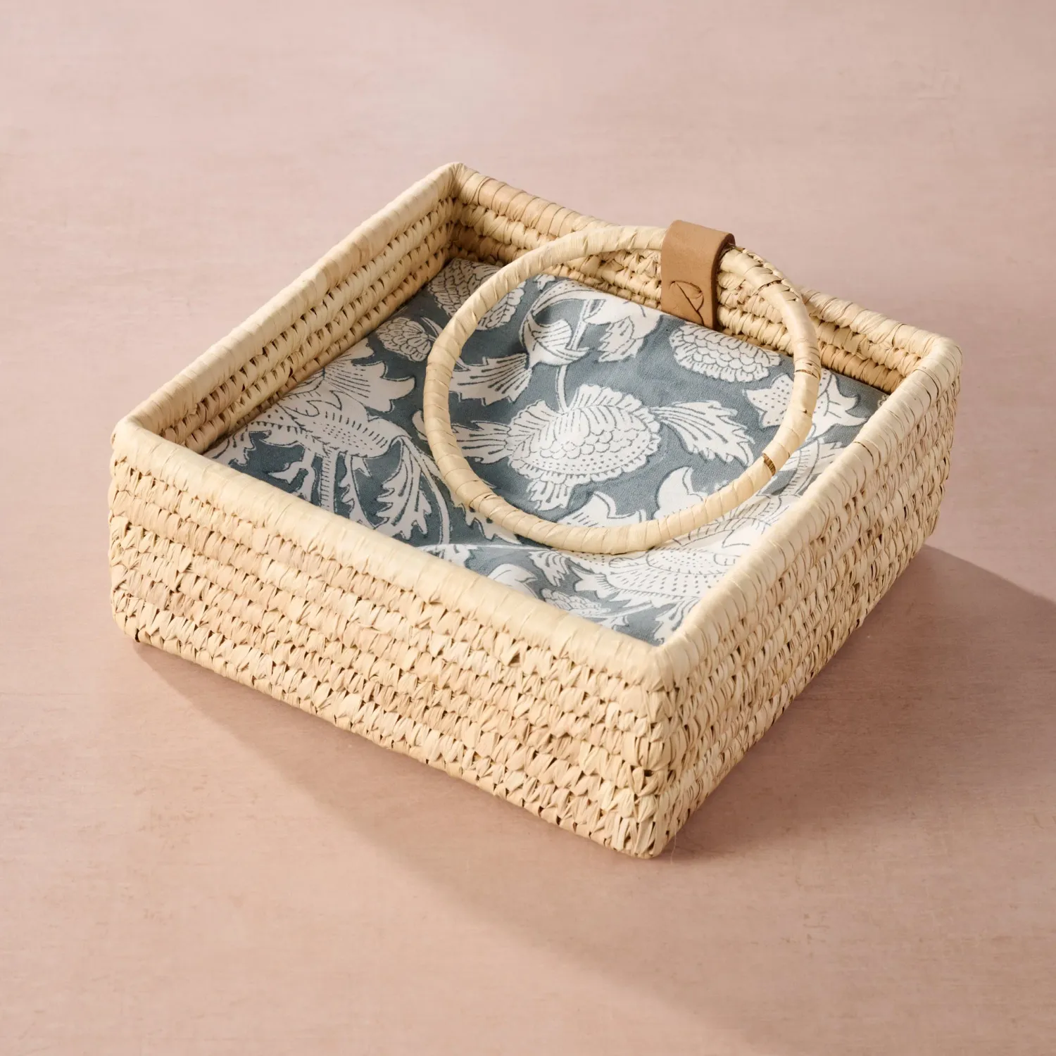 Khejur Woven Palm Leaf Napkin Basket