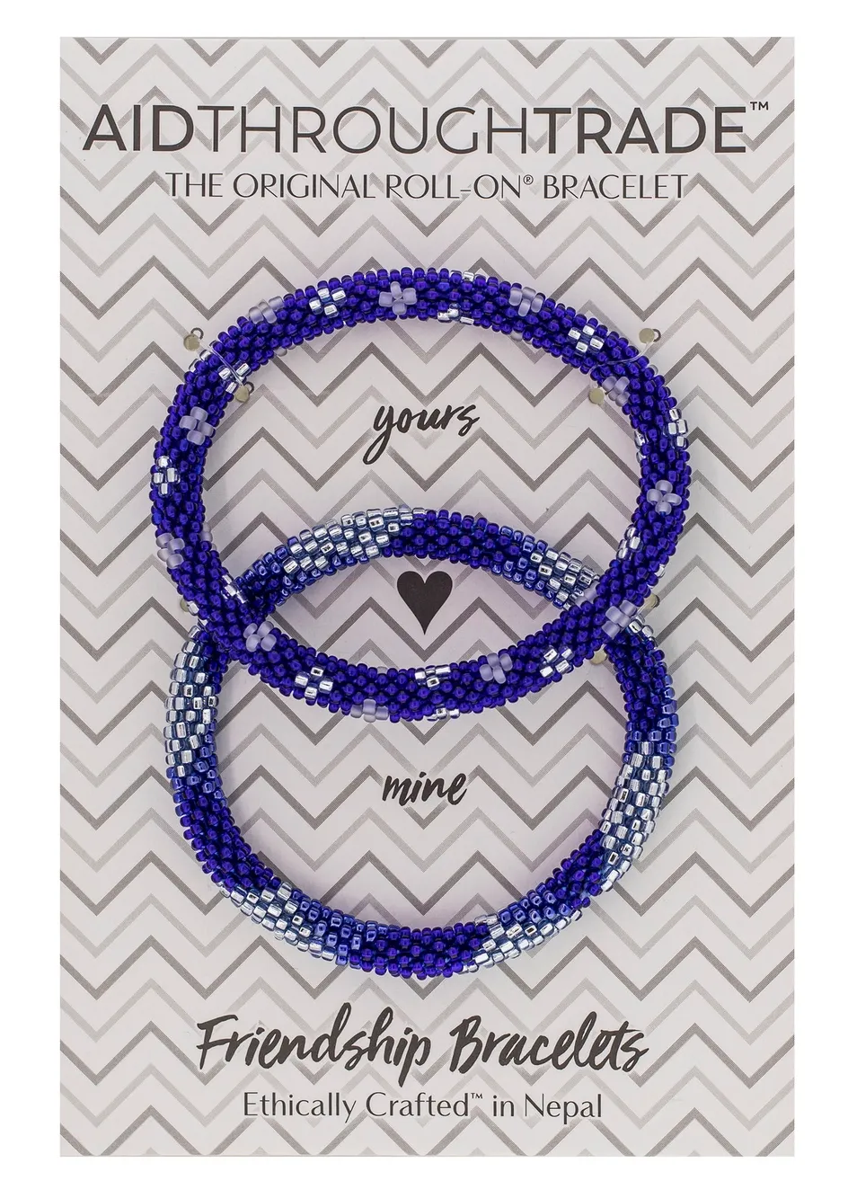 Blue Roll-On Friendship Bracelets - Peace