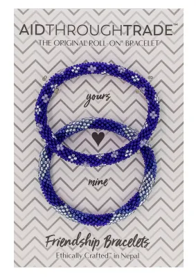 Blue Roll-On Friendship Bracelets - Peace