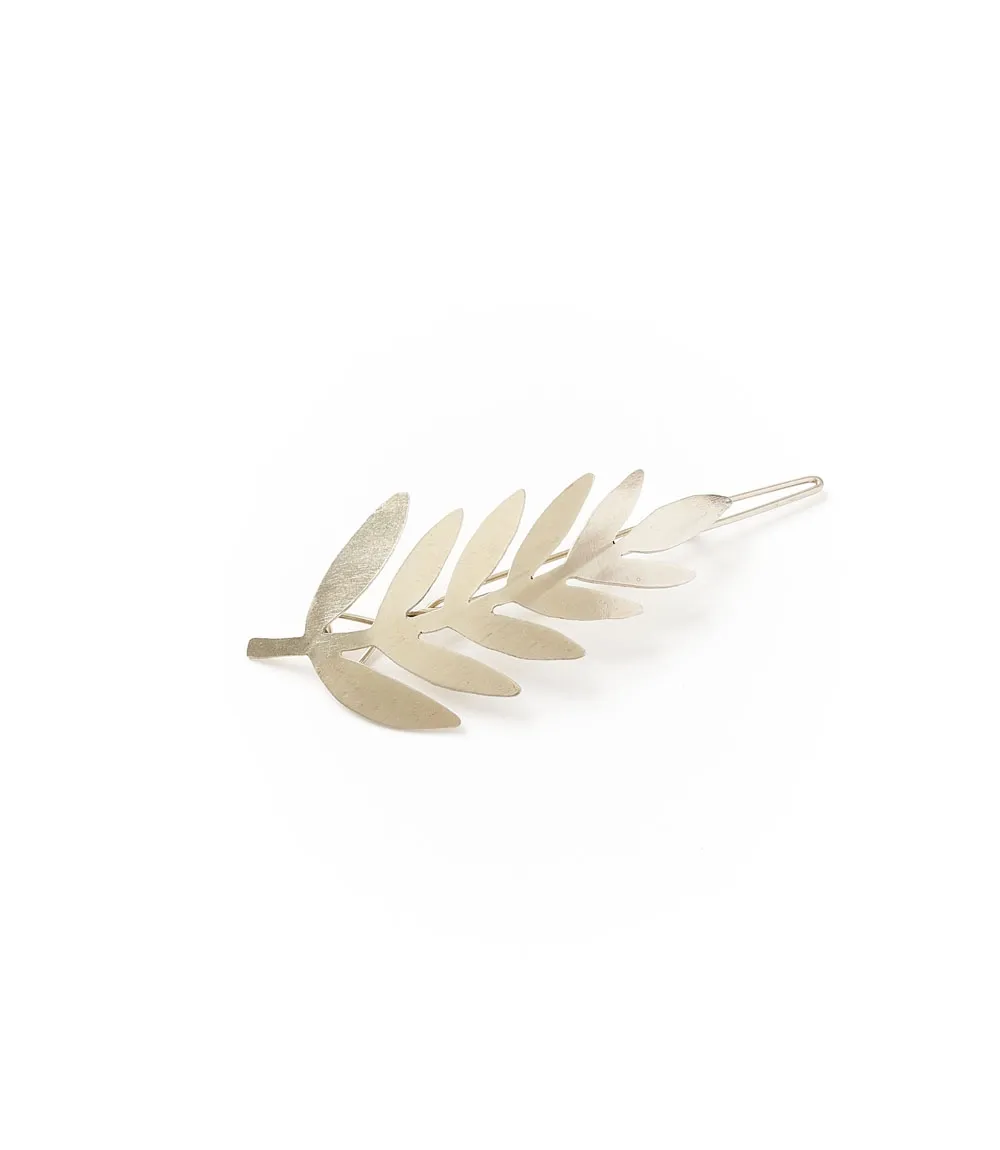 Kavya Barrette Hair Clip - Silver Fern