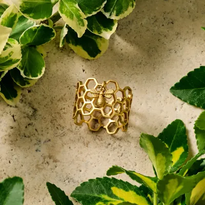 Bee Charmed Honeycomb Ring