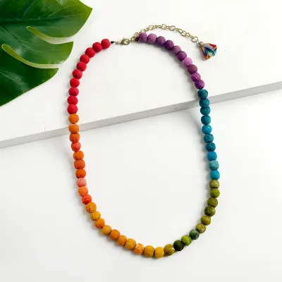Kantha Rainbow Prism Necklace