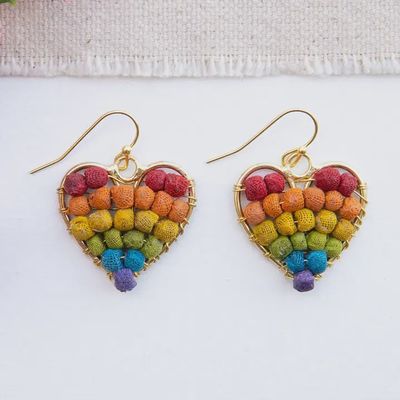 Rainbow Heart Milieu Earrings