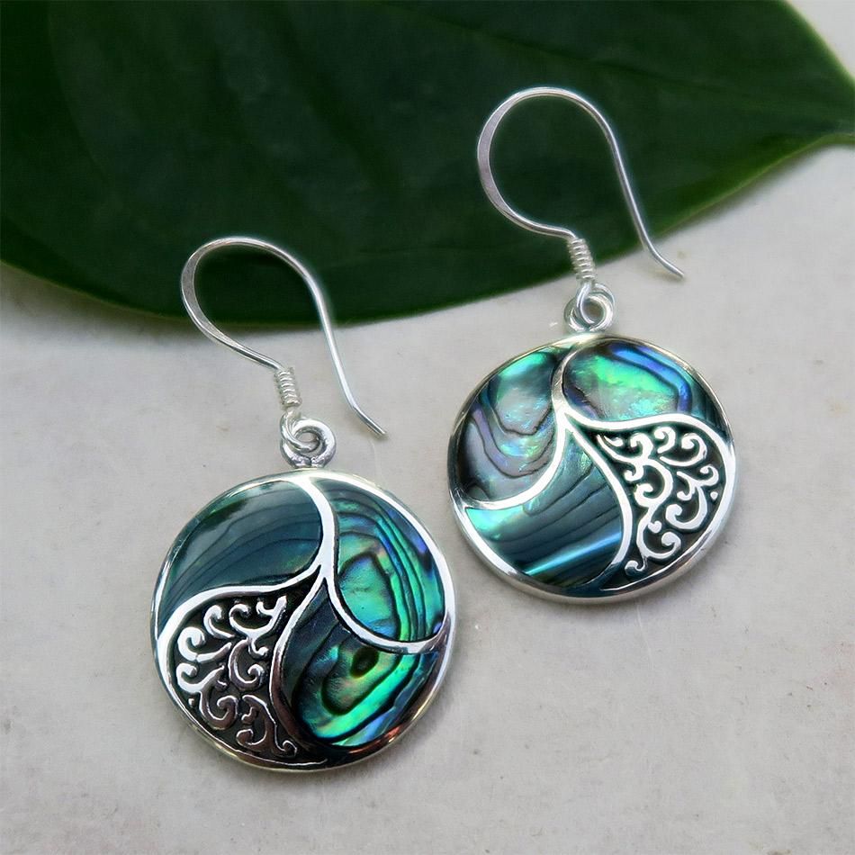 Saja Abalone Earrings - Sterling