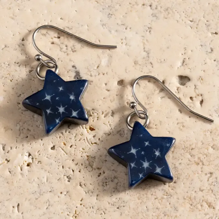 Costera Tagua Nut Star Earrings