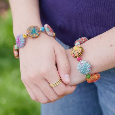 Kantha Threadburst Bracelet, asst colors