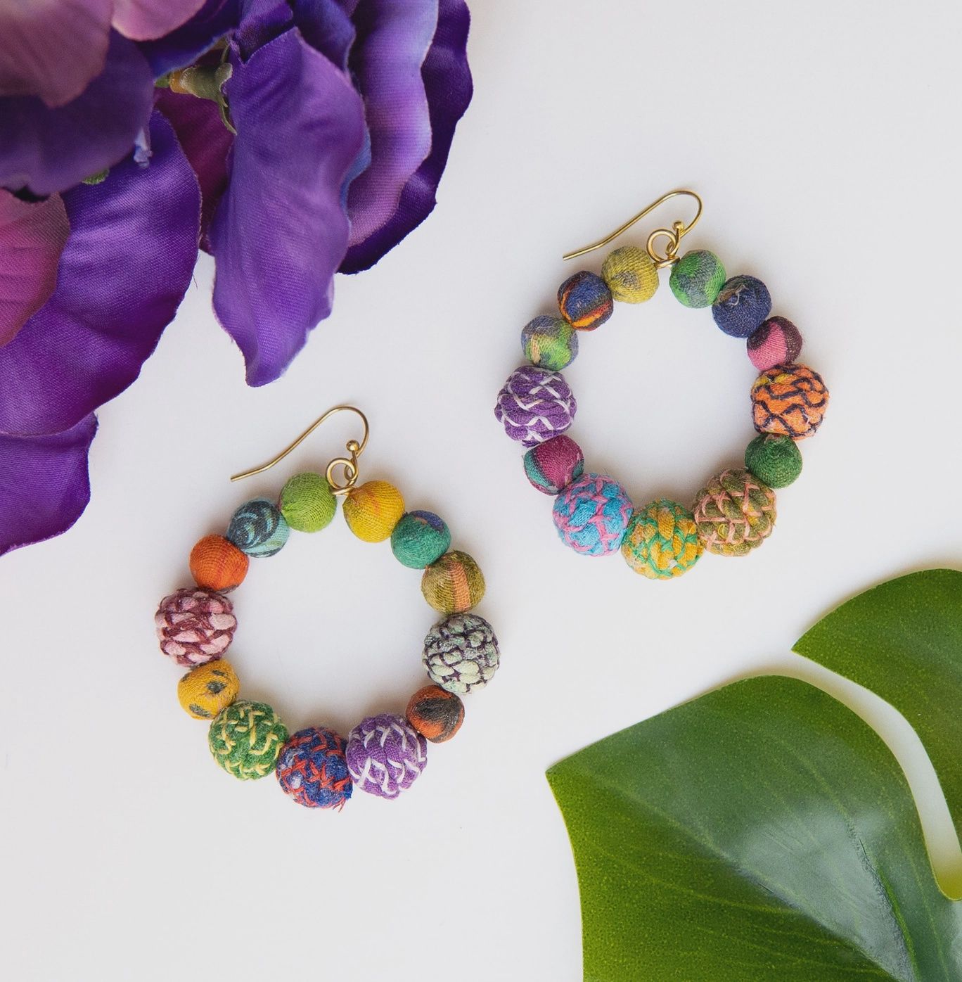 Threaded Kantha Hoops
