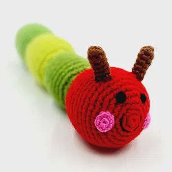 Caterpillar Rattle - Organic Cotton Toy