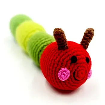 Caterpillar Rattle - Organic Cotton Toy