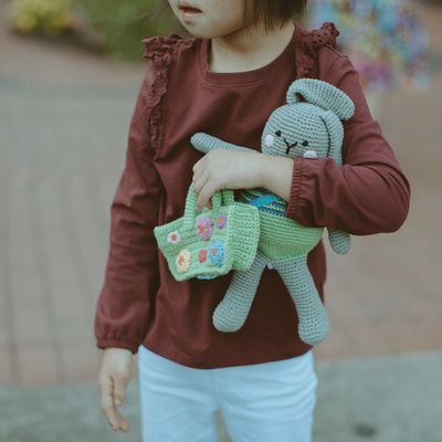 Grey Bunny Plush - Organic Cotton Toy