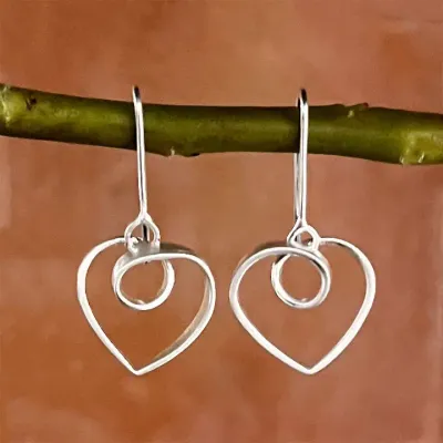 Heart To Heart Earrings - sterling