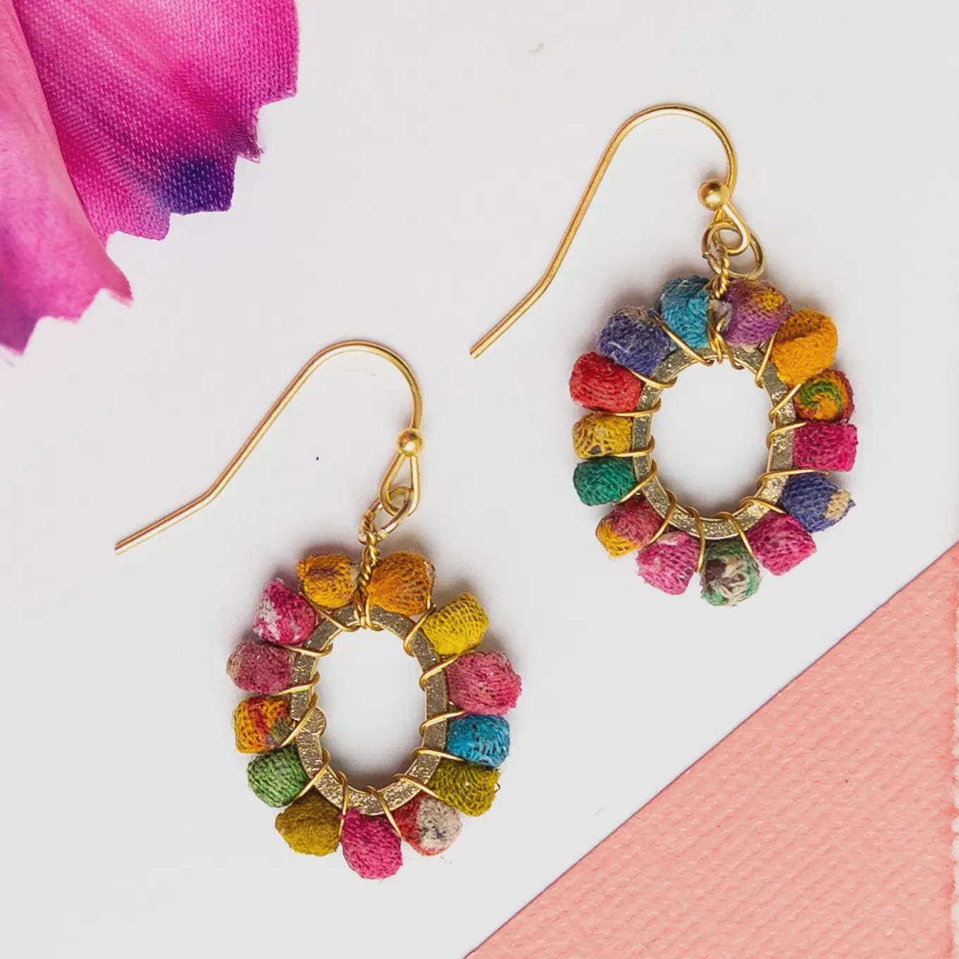 Kantha Milieu Oval Earrings