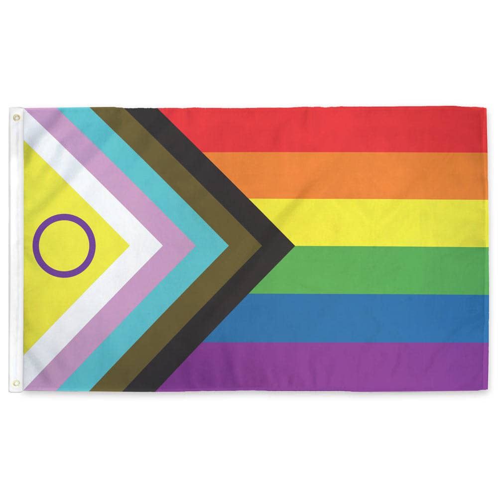 Intersex Progress Flag - Two Sizes, Size: (L2) 3ft x 5ft Double-Sided with Grommets